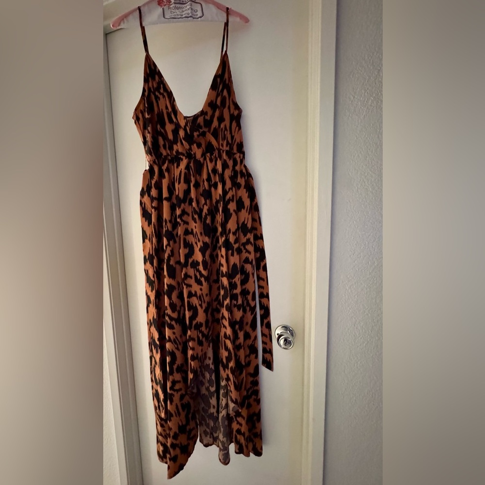 SHEIN Leopard Print Dress - Black and Brown